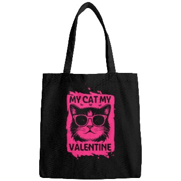 Discover my cat my valentine Bags