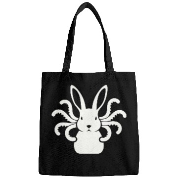 Discover Octopus Bunny │Surreal White Cryptid Animal Mashup Bags
