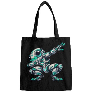 Discover Cool frog cartoon robot cyborg astronaut dabbing Bags