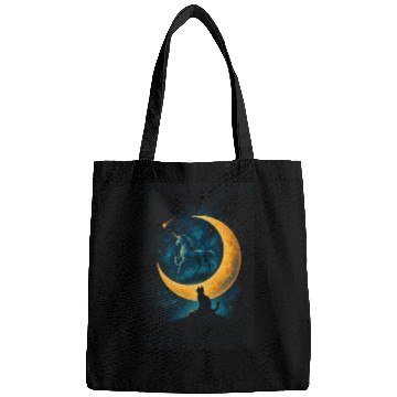 Discover Magical Unicorn and Cat Night Scene Bags