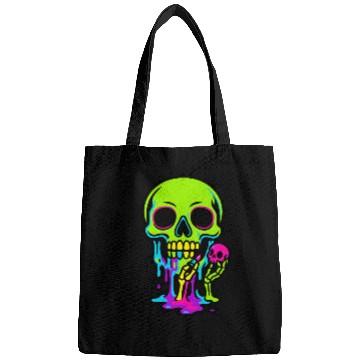 Discover Neon Melting Skull with Small Skeleton Bags