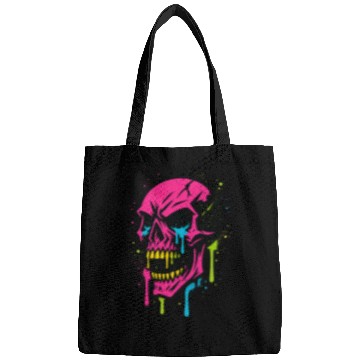 Discover Neon Graffiti Skull Art Bags