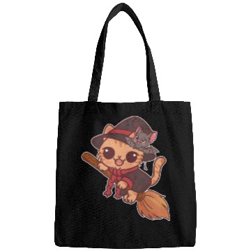 Discover Enchanted Witch Cat with Bat Companion Bags