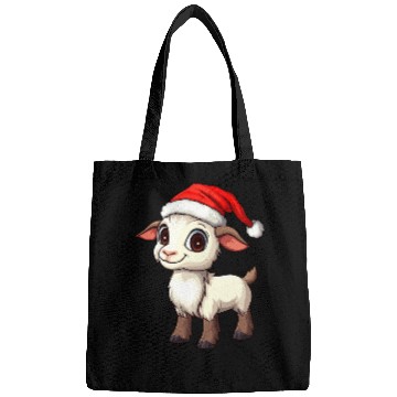 Discover Festive Christmas Goat Cartoon Design Bags