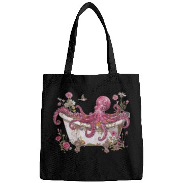 Discover Cottagecore Octopus in Bathtub Vintage Bags