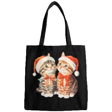 Discover Festive Kittens in Santa Hats Bags