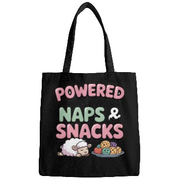 Discover Powered by Naps and Snacks Illustration Bags
