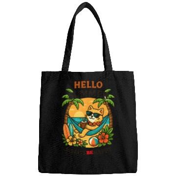 Discover Summer Cat Relaxing in Paradise Bags