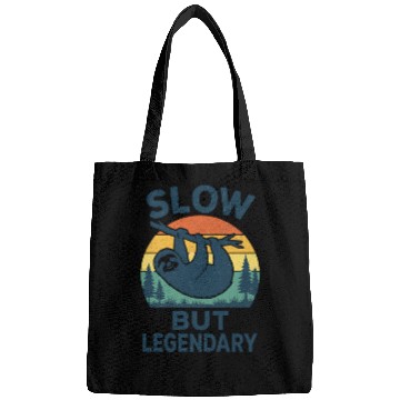 Discover Legendary Sloth Sunset Illustration Bags