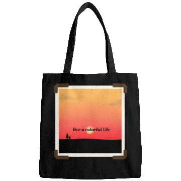 Discover Colorful sunsets with modern text Bags
