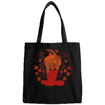 Discover Autumn Serenity Girl Illustration Bags