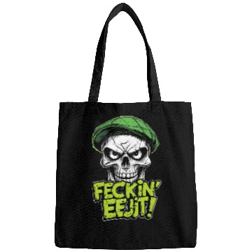 Discover Angry Skull Feckin Eejit Irish Slang Funny Joke Bags