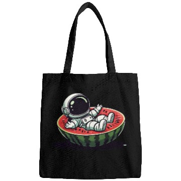 Discover Playful Astronaut on Watermelon Slice Bags