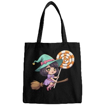 Discover Whimsical Witch on Broomstick Bags