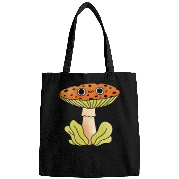 Discover Whimsical Mushroom Cartoon Illustration Bags