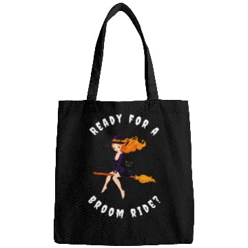 Discover Witch on Broomstick with Cat Design Bags