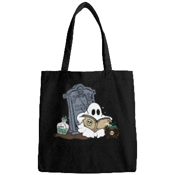 Discover Cute Ghost Reading Spellbook Bags