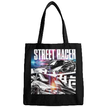 Discover Neon Street Racer Illustration Bags