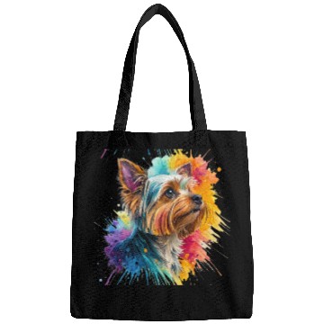 Discover Vibrant Yorkie Watercolor Portrait Bags