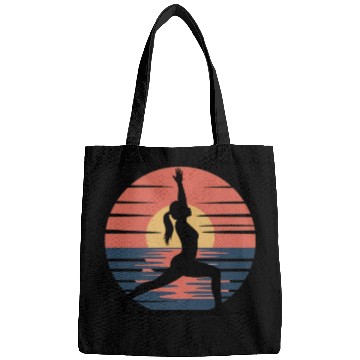 Discover Sunset Yoga Silhouette Design Bags