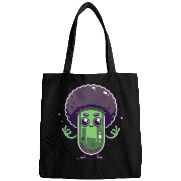 Discover Whimsical Broccoli with Afro Hair Bags