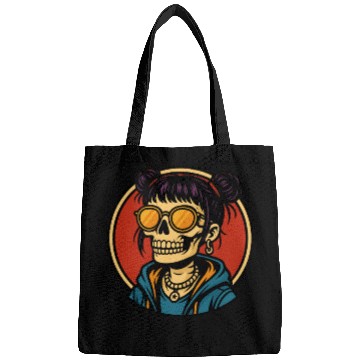 Discover Urban Skull Girl Illustration Bags