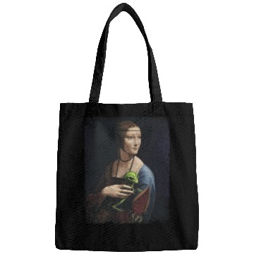 Discover Classical Woman with Alien Companion Print Bags