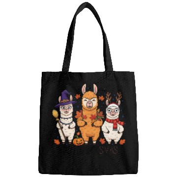 Discover Hallothanksmas Llama Trio Halloween Xmas Bags Gift