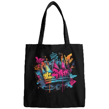 Discover Vibrant Graffiti Crown Design Bags
