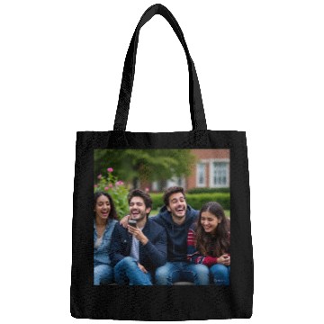 Discover Joyful Group Friendship Illustration Bags