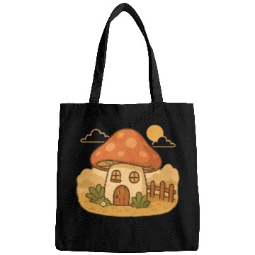 Discover Whimsical Mushroom House Design Bags