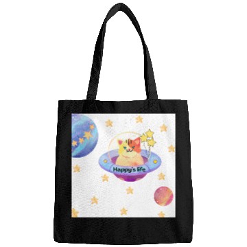 Discover Whimsical Cat in Space with Star Balloons Bags