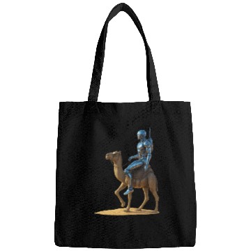 Discover Futuristic Robot Riding Camel – Sci-Fi Desert Adve Bags