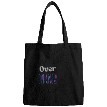Discover Family Over Fear Neon Typography Design Bags