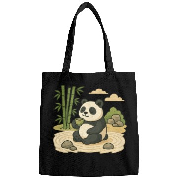 Discover Serene Panda in Bamboo Garden Bags