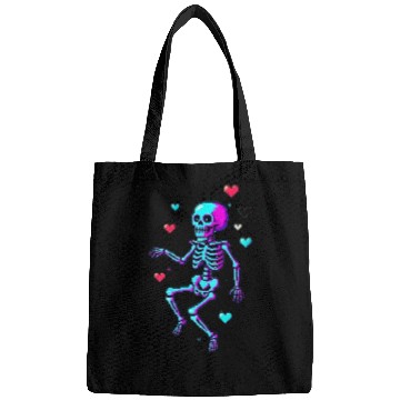Discover Neon Skeleton Dancing Pixels Bags