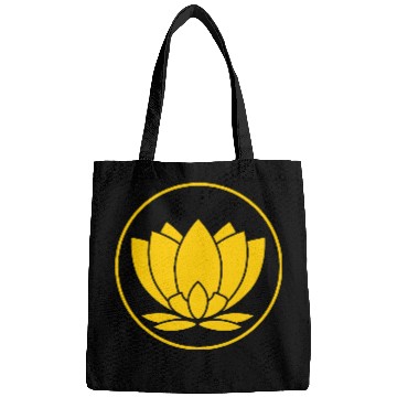 Discover Minimalist Lotus Emblem Design Yellow Bags