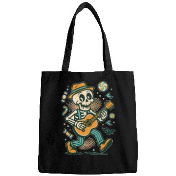 Discover Skeleton Musician with Candy and Bats Bags