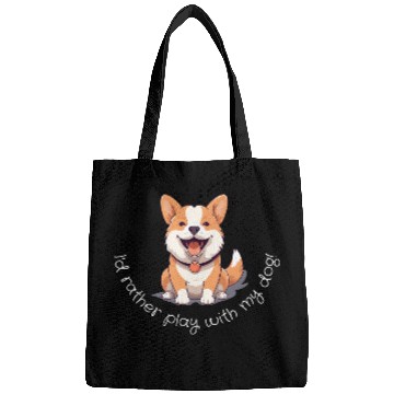 Discover Joyful Corgi Playfulness Design Bags
