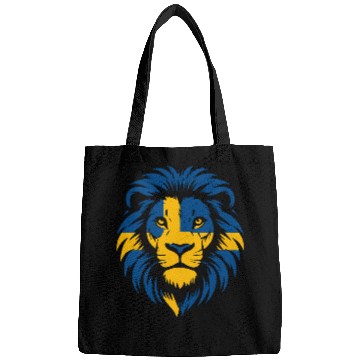 Discover Sweden Flag Lion Illustration Bags