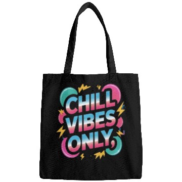 Discover Chill Vibes Only – Cool Neon Retro Design Bags