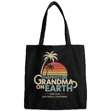 Discover Happiest Grandma on Earth Sunset Design Bags