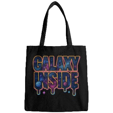 Discover Galaxy Inside Cosmic Typography Bags