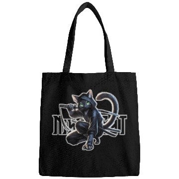 Discover Stealthy Black Cat Ninjutsu Design Bags