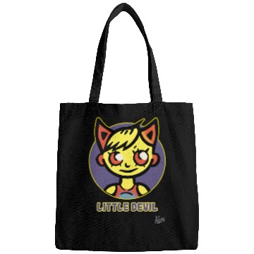 Discover Cute Little Devil Cartoon Illustration Bags