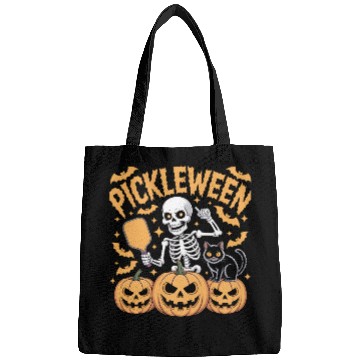 Discover Pickleween Pickleball Player Pumpkin Halloween Bags