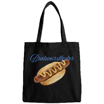 Discover Hot Dog with Mustard Illustration Bags