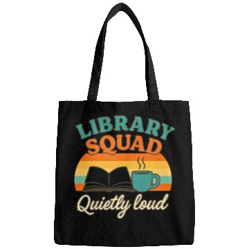 Discover Library Squad Quietly Loud Reading Crew Librarian  Bags