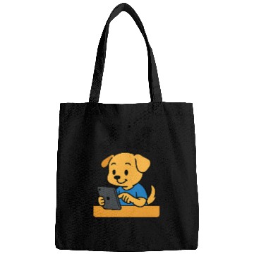 Discover Digital Puppy Exploring on Tablet Bags