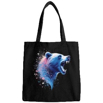 Discover Roaring Bear Head Blue And Pink Bags